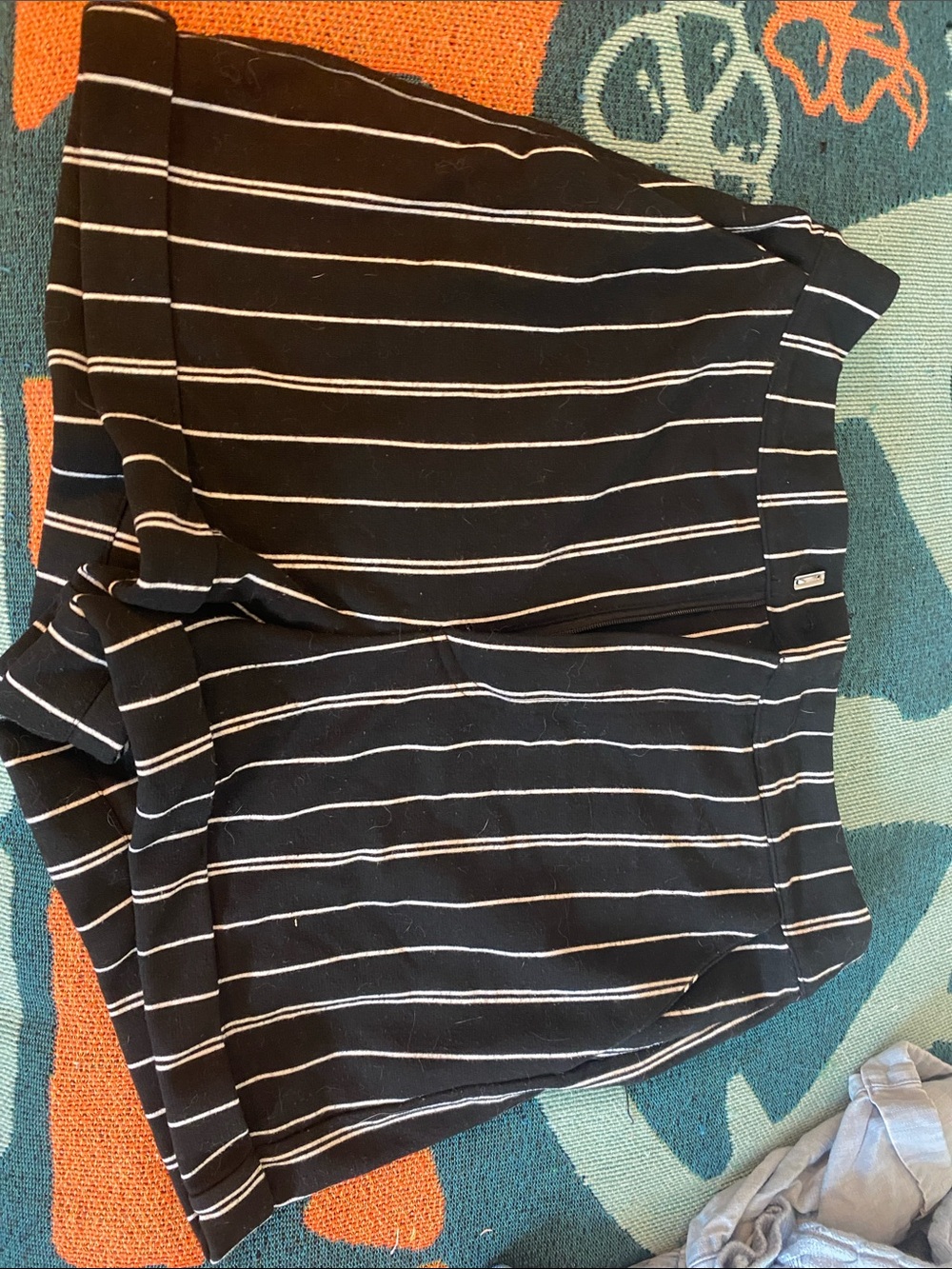 Black pinstriped shorts